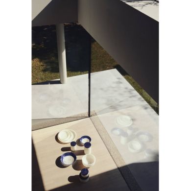 Декоративна коробка з кришкою &Oslash;15x9,5 см KELIMUTU білий + синій Light&Living 5718173