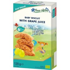 Дитяче печиво Fleur Alpine ORGANIC WITH GRAPE JUCE (з виноградним соком 120г. 5412916941844