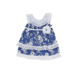 Дитяче плаття Dr. Kid 12M синє з квітковим принтом DK349/PV20