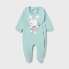 Длинный ромпер с нагрудником для новорожденных Mayoral 62 Бирюзовый 1711