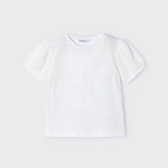 Футболка для девочки короткий рукав 6F, р.104 Кремовый Mayoral 3085