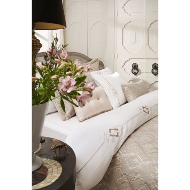 Комплект постельного белья EMILY WHITE-BEIGE, евроразмер PEPPERHOME EMILY 0103, евророзмір