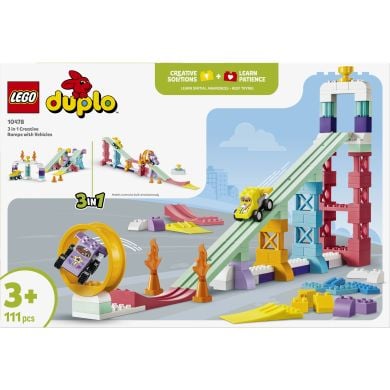 Конструктор 3 в 1 Интересные горки и трамплины с автомобилями Lego DUPLO Town 10478