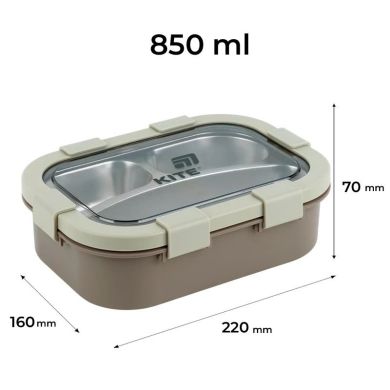 Ланчбокс з металевим контейнером 850 мл, бежевий K26-1307-1