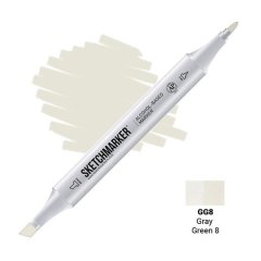 Маркер Sketchmarker 2 пера: тонкое и долото Gray Green 8 SM-GG08