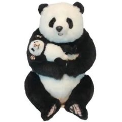 Мягкая игрушка Панда с малышом, сидящим высота 52 см Hansa 6609