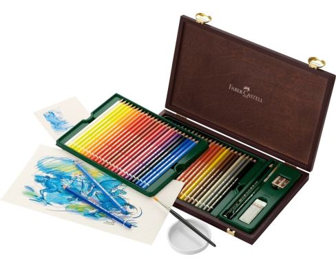Набір акварельних олівців Faber Castell 48 кольорів Albrecht Durer в дерев'яному пеналі 26081