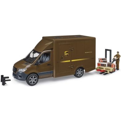 Набор игрушечный автомобиль Mercedes Benz Sprinter курьер UPS с фигуркой и аксессуарами Bruder 02678