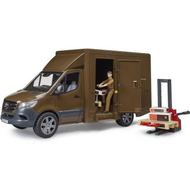 Набір іграшковий автомобіль Mercedes Benz Sprinter кур'єр UPS з фігуркою та аксесуарами Bruder 02678