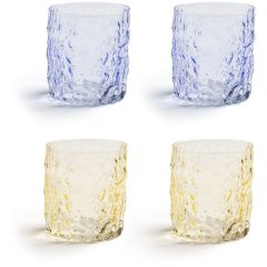 Набір склянок для напоїв Trunk, жовті, блакитні, 4 шт Ø 8 см, & Klevering 341-01