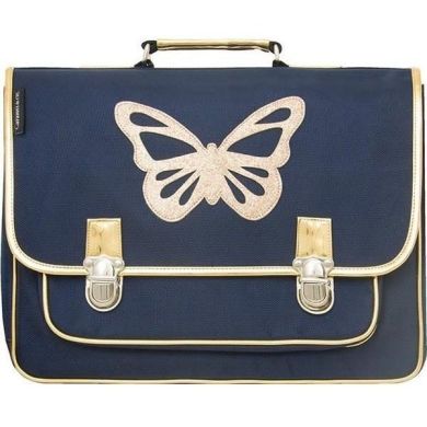 Портфель Large Золотий метелик на синьому фоні Caramel cartGM031