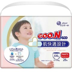 Трусики-підгузки японські Goo.N Plus для дітей 13-25 кг (розмір BigBig (XXL), унісекс, 28 шт) 843351 4902011843514