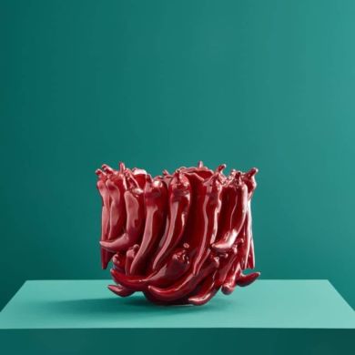 Ваза Чили, бордово-красная керамика, 25,5x24,5x20,5 см Werner Voss 54474