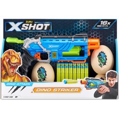 X-Shot Швидкострільний бластер DINO Striker New (2 середніх яйця 2 маленьких яйця 16 патронів) 48