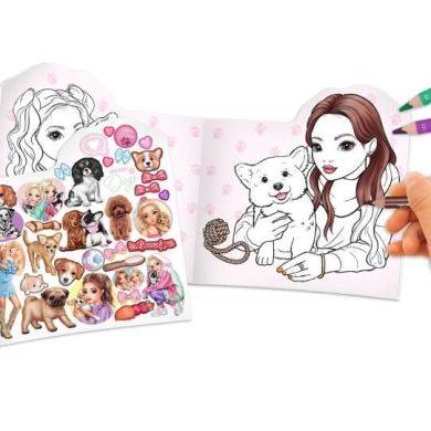 Альбом для раскрашивания с наклейками TOPModel KITTY and DOGGY 0412714