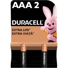 Батарейки алкалиновые DURACELL Basic AAA 1.5V LR03 2 шт 5000394077133