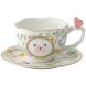 Чашка 240 мл с блюдцем из фарфора DANCING BUTTERFLIES POZZI MILANO 3124DANB