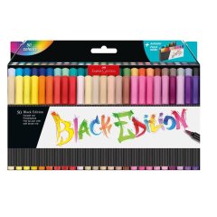 Фломастер-кисть 50 цветов Black Edition, в картоне 116454