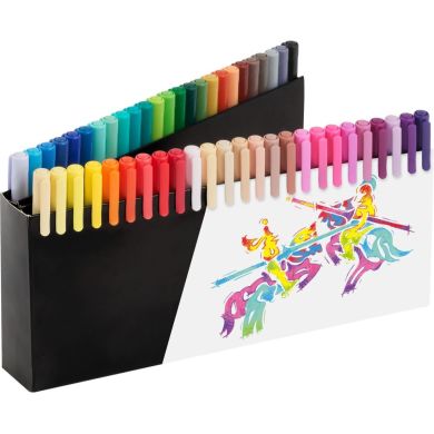 Фломастер-кисть 50 цветов Black Edition, в картоне 116454