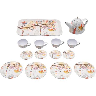 Игровой металлический чайный сервиз в сундуке 555-CH003.