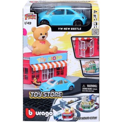Ігровий набір серії City Магазин іграшок (магазин іграшок, автомобіль 1:43) Bburago 18-31510