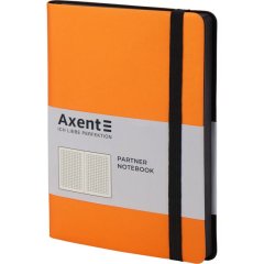 Книга записна Partner Soft, 125x195, 96 аркушів, клітинка, помаранчев Axent 8206-12-A
