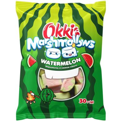 Маршмеллоу Okki Watermelon зі смаком кавуна 30г 4820120682292