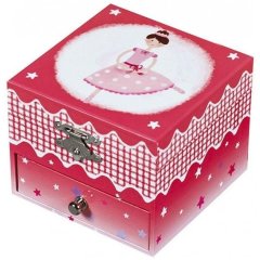 Музична скринька-куб Балерина, темно-рожевий колір, фігурка Балерина Trousselier S20964