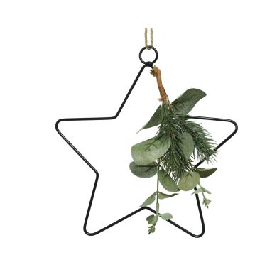 Новогодний декор Kaemingk звезда с листьями 680789