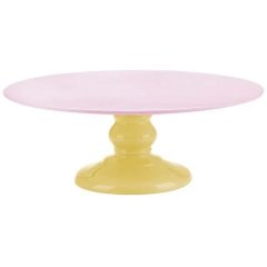 Подставка для торта розовая на желтой ножке, Ø26см, MISS ETOIL 4974818