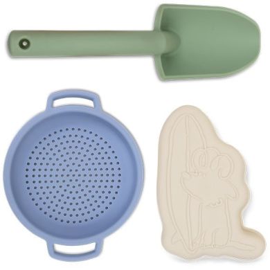 Силиконовый пляжный набор с ведром, лопатой, ситом и 1 формой Surfer Swim Essentials 2025SE772
