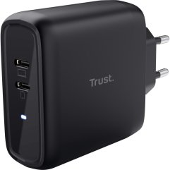 Зарядное устройство сетевое Trust Maxo 65Вт, 2xUSB-C PD, черный 25380_TRUST