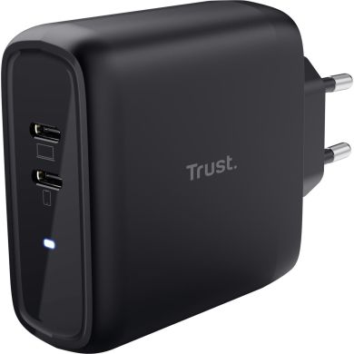 Зарядное устройство сетевое Trust Maxo 65Вт, 2xUSB-C PD, черный 25380_TRUST