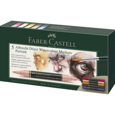Акварельні двосторонні маркери Faber-Castell Albrecht Dürer Portrait 5 кольорів 31350