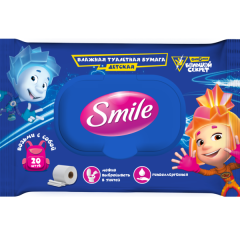 Дитячий вологий туалетний папір Smile Фіксики, 20шт з клапаном 42100150 4823071643152