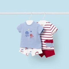 Комплект 2 футболки короткий рукав, 2 шорты 1F, р.56 Красный Mayoral 1628