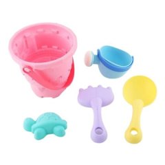 Набор для песочницы HG-750 ведерко, лопатка, грабли, мягкий, сетка, 18-12-11 см 6903180686016