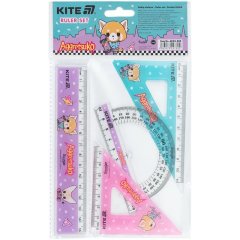 Набор: линейка 15 см, 2 косенка, транспортир, с принтом AR AR25-282