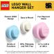 Набор настенных вешалок (голубая белая розовая) Lego 40161736