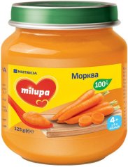 Пюре овочеве Морква для дітей від 4 місяців, Milupa 149261 5900852041631