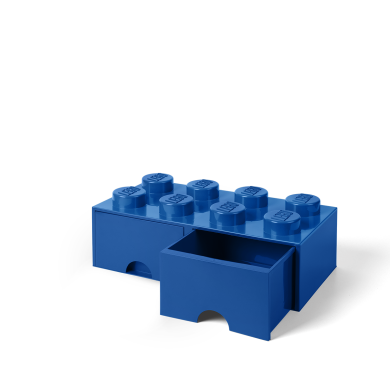 Пластиковий кубик для зберігання LEGO 8, з ящиками, синій 40061731