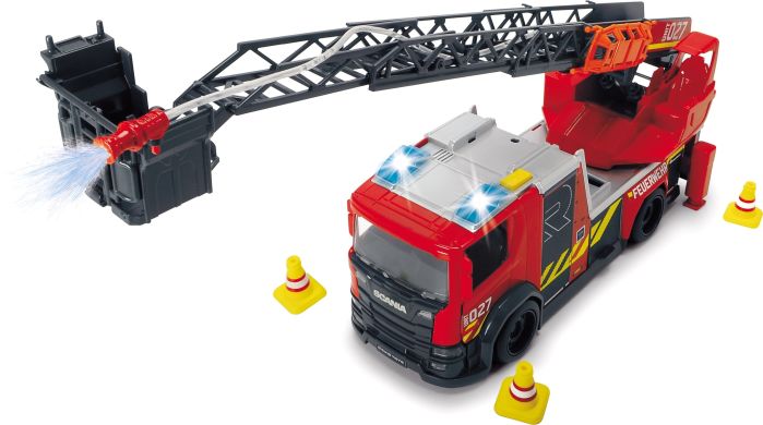 Пожежна машина Dickie Toys «Сканія» з телескопічною драбиною, зі звуком і світловими ефектами 35 см 3716017
