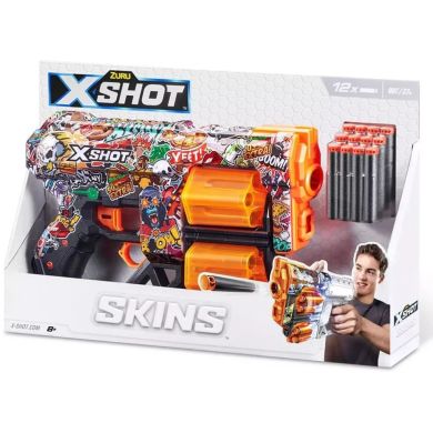 Быстрострельный бластер X-SHOT Skins Dread Sketch (12 патронов), 36517H