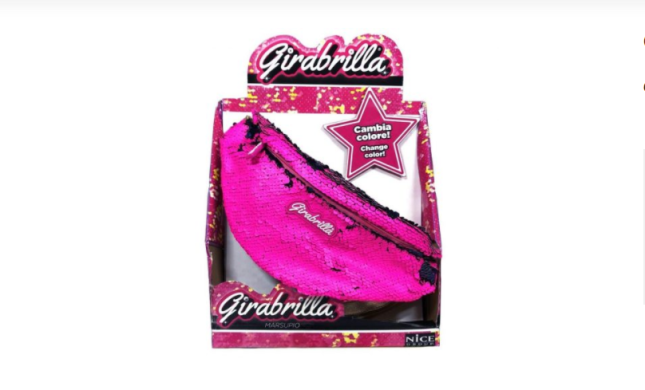 Сумка на пояс Girabrilla с пайетками розовая 2562