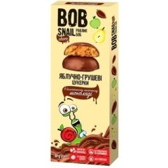 Цукерки Bob Snail Равлик Боб яблуко-груша в молочному шоколаді 30 г 4820219341611