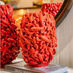 Ваза красная керамическая LOBSTER, D28x39,5см Fancy home collection 270-626