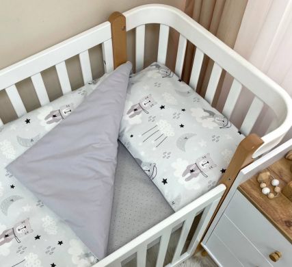 Змінна постіль Baby Dream Коти у хмарах сірий Msonya 303419