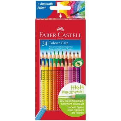 Акварельные цветные карандаши GRIP 24 цвета в картонной коробке Faber-Castell 15116