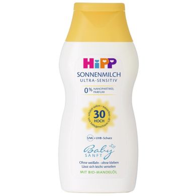 Дитяче сонцезахисне молочко HIPP Babysanft SPF 30, 200 мл 9642-F 4062300184435