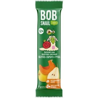 Детский снек Bob Snail Яблоко-Тыква-Груша для детей с 12 месяцев 17 г 4820287103654